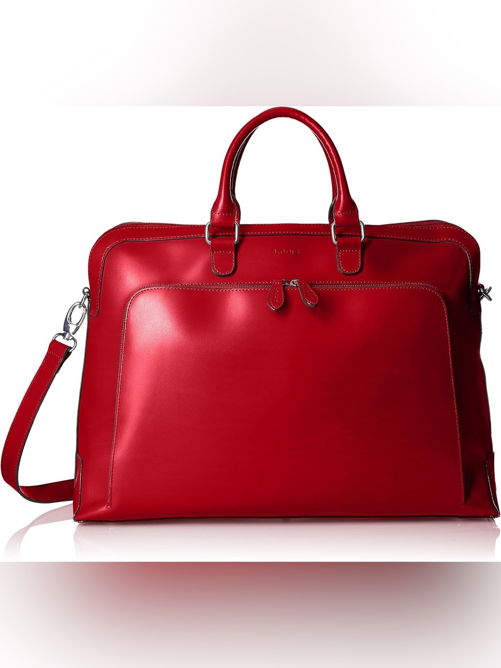 Lodi’s Red Leather bag with Top Handle and Detachable Strap